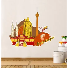 Kuala Lumpur Map Globe Earth City Wall Vinyl Sticker Custom Made Home Decoration Fashion Design Pvc Removable