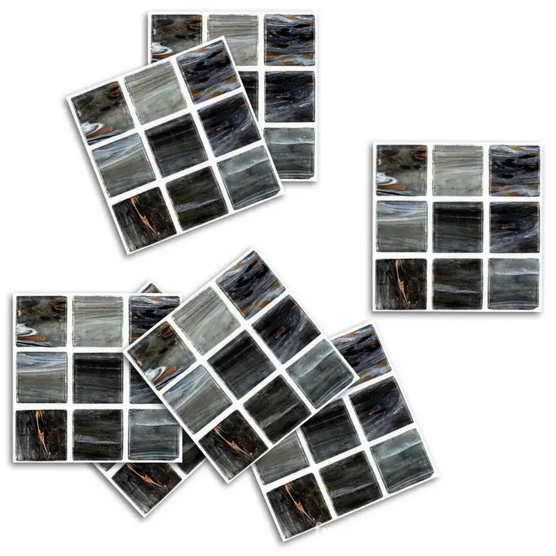 

18pcs 10*10cm Marble Matte Mosaic PVC Waterproof Self Adhesive Wall Sticker Bathroom Kitchen DIY Tile Sticker