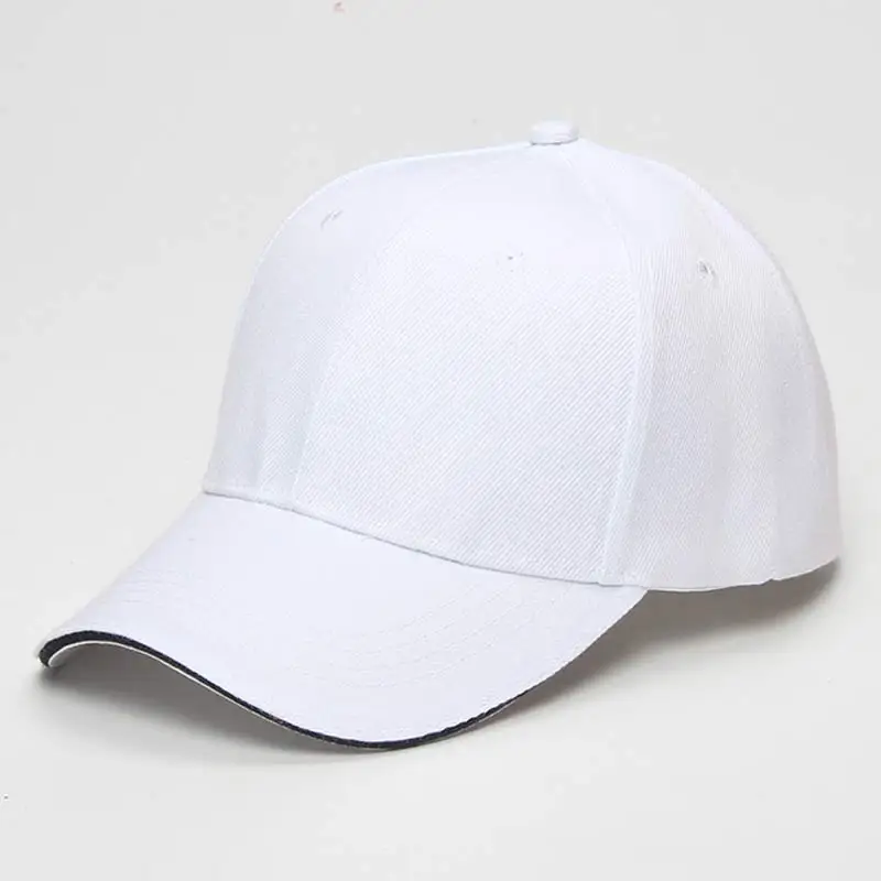 Women Men's Twill Baseball Caps Plain Sandwich Bill Cap 6 Panel Brown Orange Yellow Red Blue Beige Grey Wine Pink Size 58cm 6