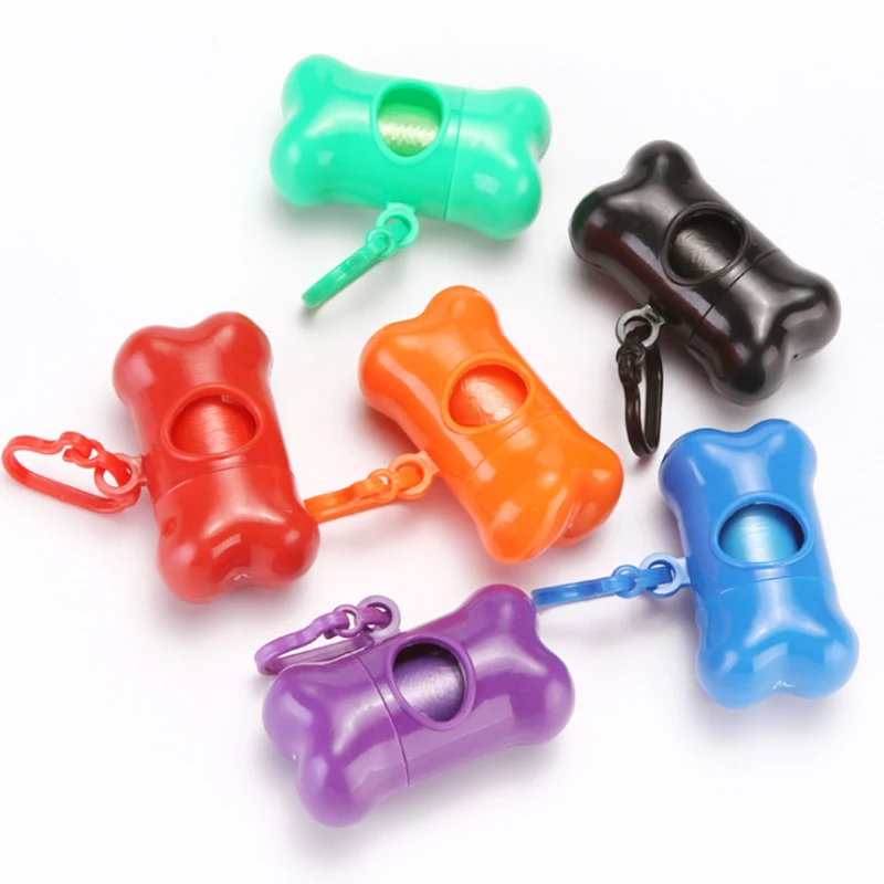 

1 pcs Pet Dog Bone Shape dog Shit waste bags Garbage Degradable garbage bags Dispenser Box Cleaning Up Bags pooper Bags Supplies