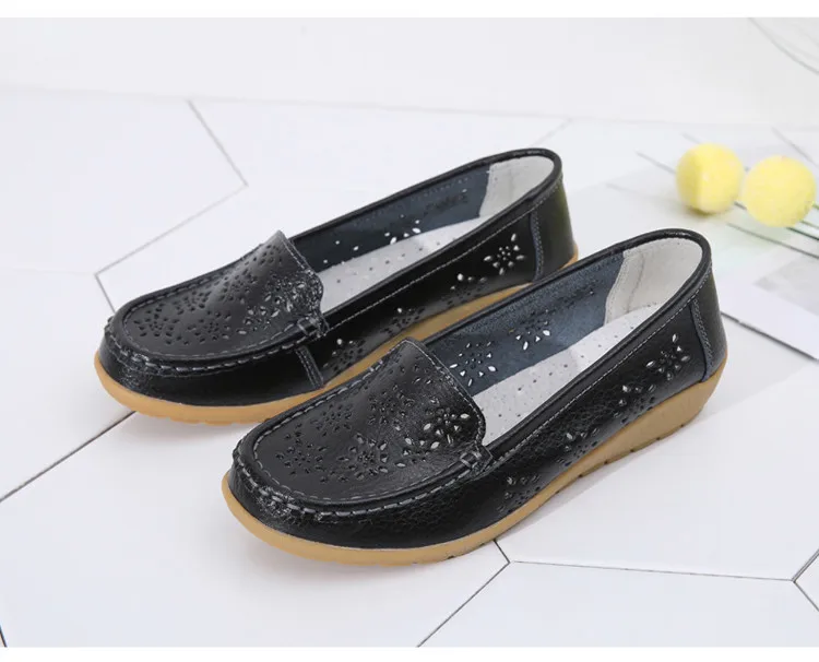  AH 5888-Fashion Fretwork Women Flats Cut Outs Genuine Leather Woman Lafers Summer3