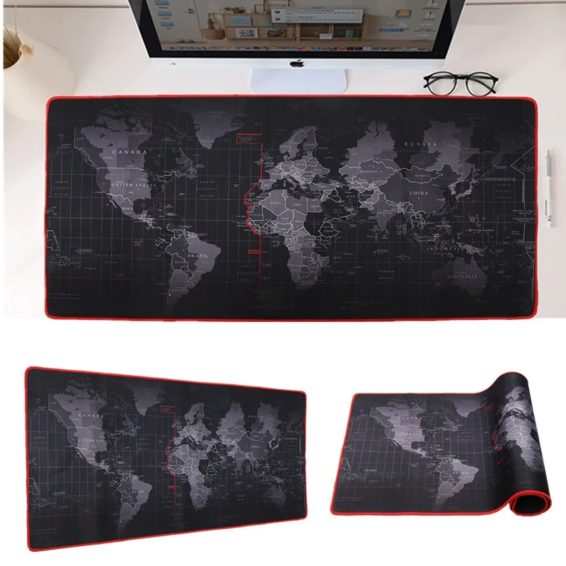 Extended Gaming Mouse Pad Large Size World Map Edge 700x300// 800x300// 900x400mm