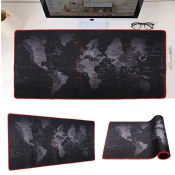 

600x300/700x300/800x300/900x400mm World Map Locking Edge Mouse Pad Gamer Large Size Computer Keyboard Mat Table Gaming Mousepad