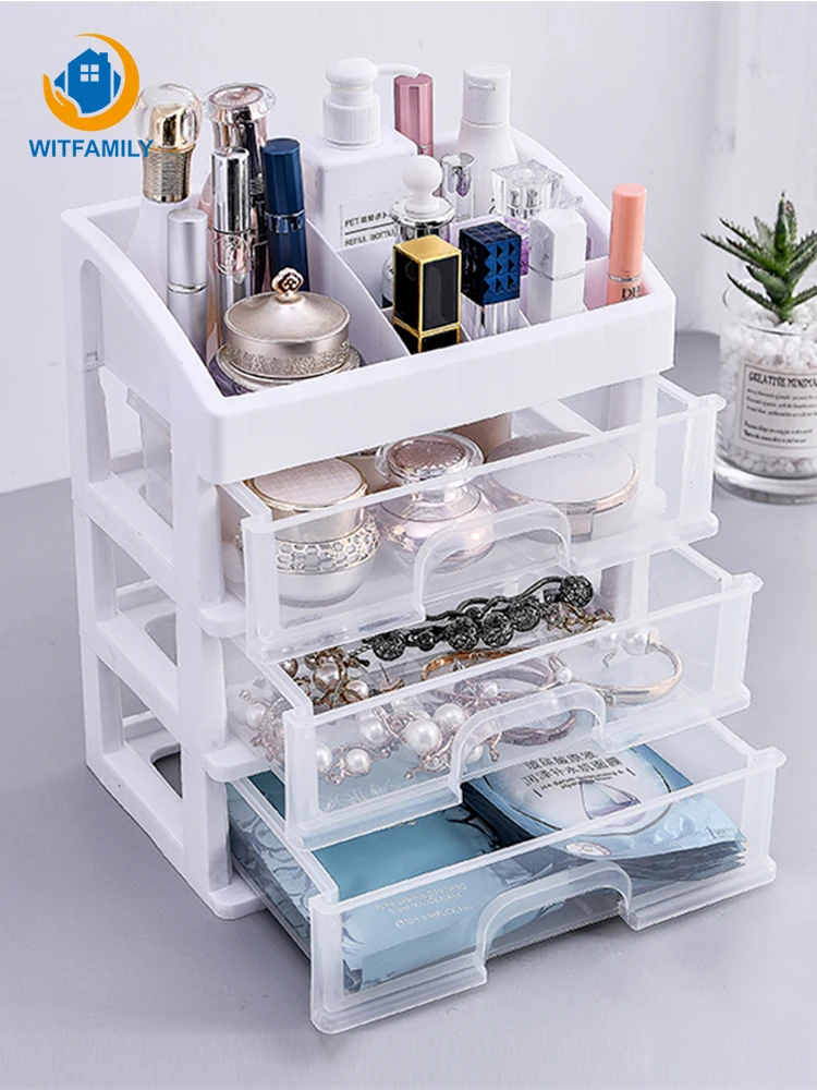 

Drawer Makeup Storage Box Jewelry Container Makeup Box Makeup Brush Holder Organizer Household Dressing Table Storage Box