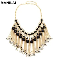 MANILAI Mujeres Cadena de Diseño Perlas Cristalinas de Múltiples Capas Collares Declaración de Moda Collar de Gargantilla Collares y Colgantes Joyería de Maxi