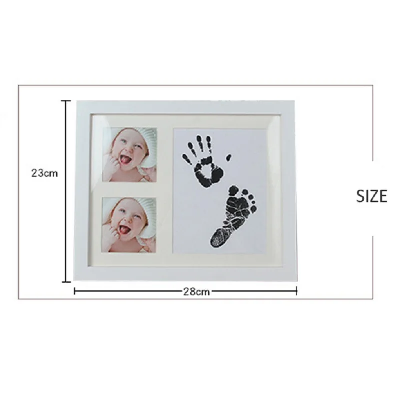 2-Color Cute Baby Growth Memorial Photo Frame DIY Inkpad Baby Handprint Footprint Non Toxic Soft Safe Clay Ceremony Best Gifts