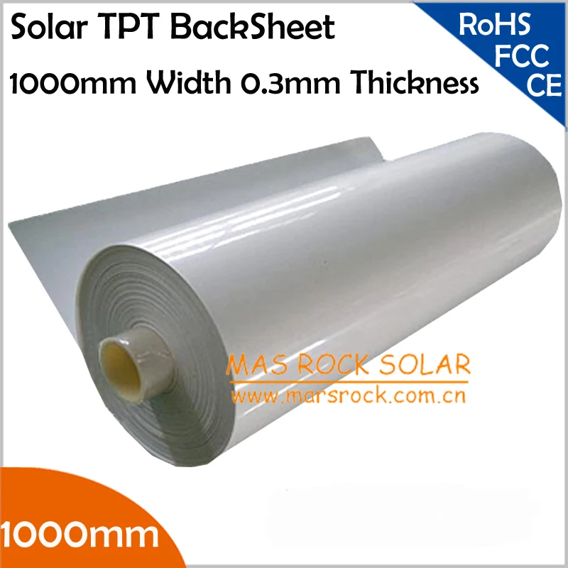 

5 Meter/lot Wholesale Solar Back Sheet, 1000mm Width 0.3mm Thickness Solar TPT Back Sheet for Solar Panel Ensapsulation, TUV, CE
