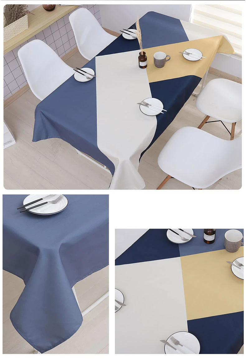 Creative Patchwork Color Waterproof Table Cloth 1pcs Quality Thicken Farbic Table Cover Home Dinner End Tablecloth tafelkleed