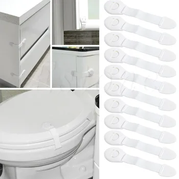 New 10 Pcs Child Infant Baby Kids Drawer Door Cabinet Cupboard Toddler Safety Locks fa 92 baby infant child multi function rotatable drawer safety locks white