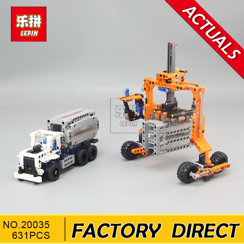 

Lepin 20035 631Pcs New Technic Series The Container Trucks and Loaders Set Building Blocks Bricks Educational Toys with 42062