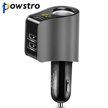 Powstro HY10 3.1A 3 USB Автомобильное зарядное устройство Быстрая зарядка для телефона зарядное устройство адаптер с Volmeter Прикуриватель разъем для 12-24 В автомобиля SU