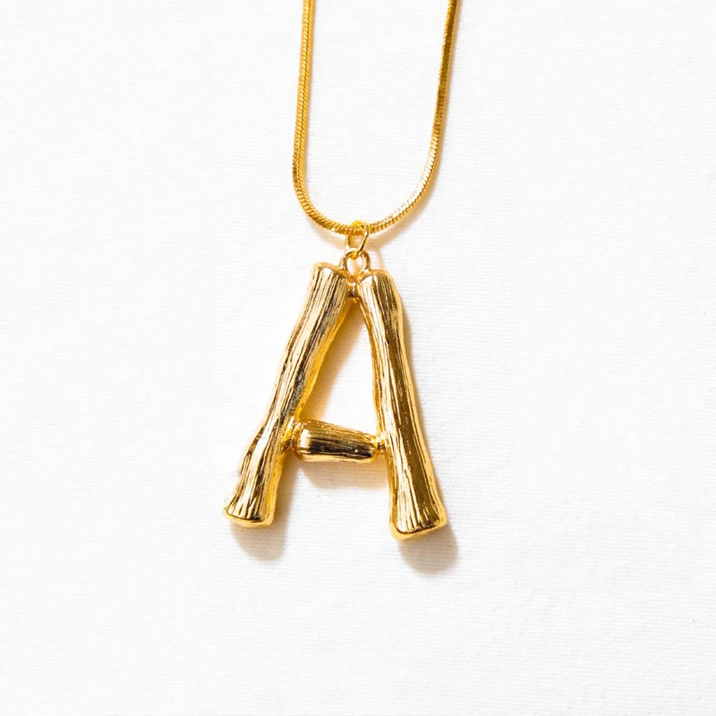 A-Z 26 ожерелье с буквами, персонализированная подвеска с монограммой, большими буквами, буквами и буквами - Окраска металла: A