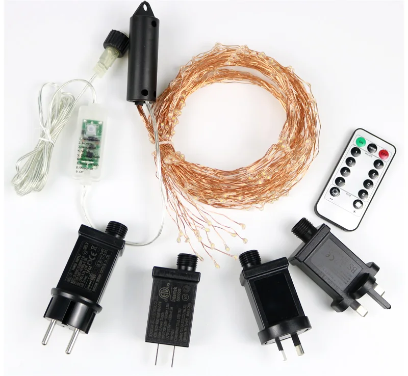 Najtaniej 8 tryb wodospad lampki 15 20 30 pasma łańcuchy świetlne podłącz Firefly girlanda na ślub rośliny drzewo Party Decor