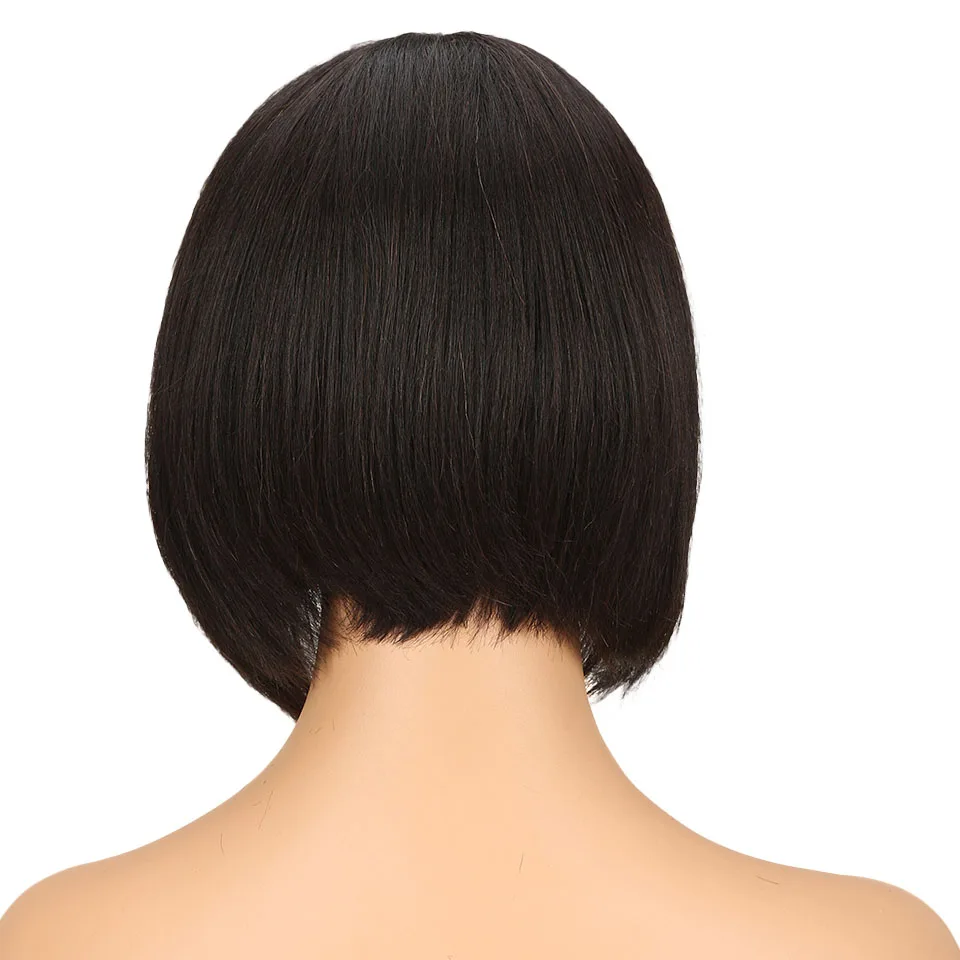 Дебютные волосы бразильские прямые волосы Реми человеческие волосы парики для черных женщин кружева боб парики с Детские Волосы Короткие слоистые Боб Стиль - Цвет волос: #2