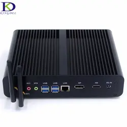 Kingdel Новый безвентиляторный Мини-ПК 4 К HTPC, INTL 7TH Gen. i7-7500u, 6th gen. i7-6600u Процессор с 8 ГБ Оперативная память 1 ТБ HDD, 1 * DP + 1 * HDMI, windows10