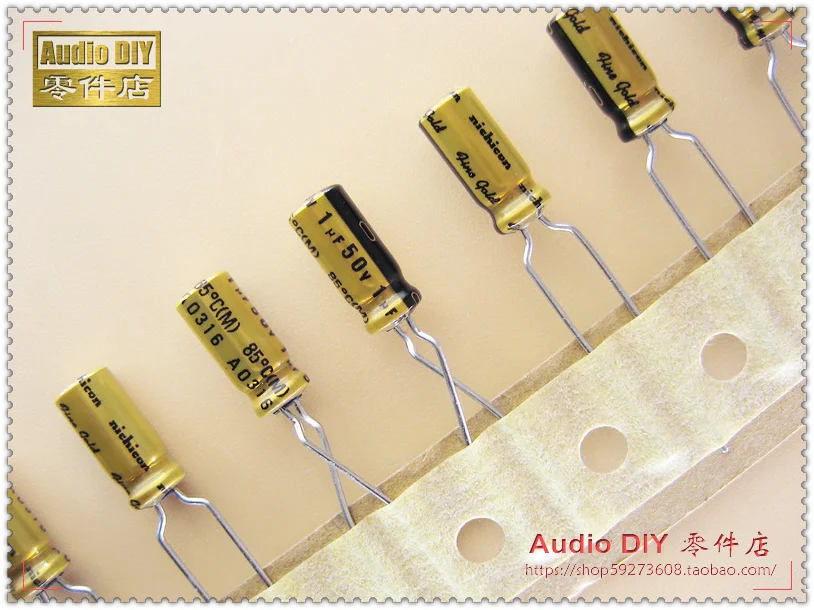 

30PCS Nichicon (fine gold) FG series 1uF/50V audio electrolytic capacitors free shipping