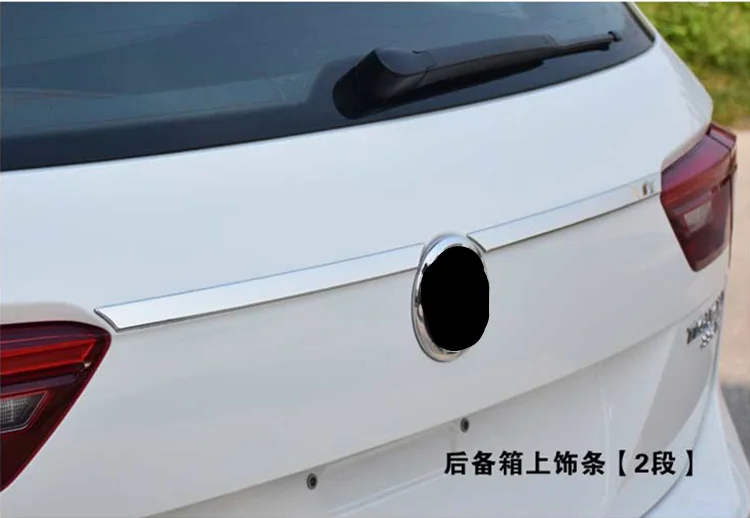 Cena Ze stali nierdzewnej tylny ogon pokrywa bagażnika Molding pokrywa zgrabna akcesoria car styling dla 2016 2017 2018 Volkswagen VW Tiguan mk2