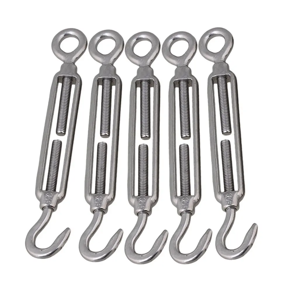 M5 Wire Rope Cable Hook & Eye Turnbuckle Stainless Steel 304 Pack of 5in Hooks from Home