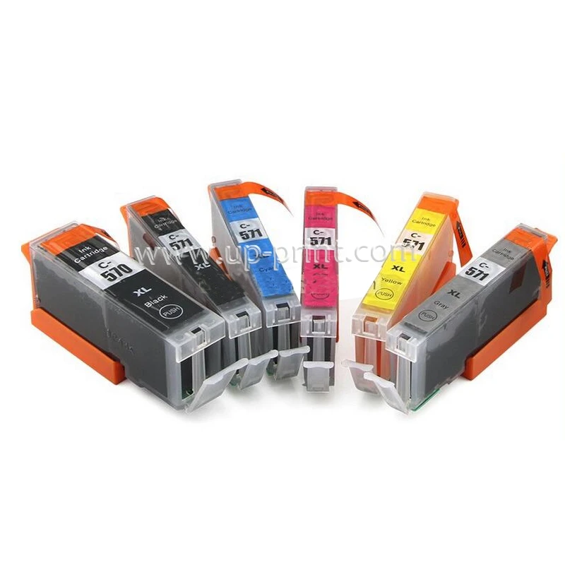 

6 x PGI570 CLI571 ink Cartridge For CANON TS9050 TS9055 TS8050 TS8051TS8052 TS8053 MG7753 Printer PGI 570 PGI-570