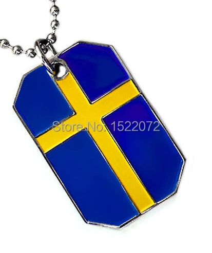 

HOT SALES SWEDEN FLAG SWEDISH CROSS CRAFTS cheap personalized dog tags low price custom made flag dog tags