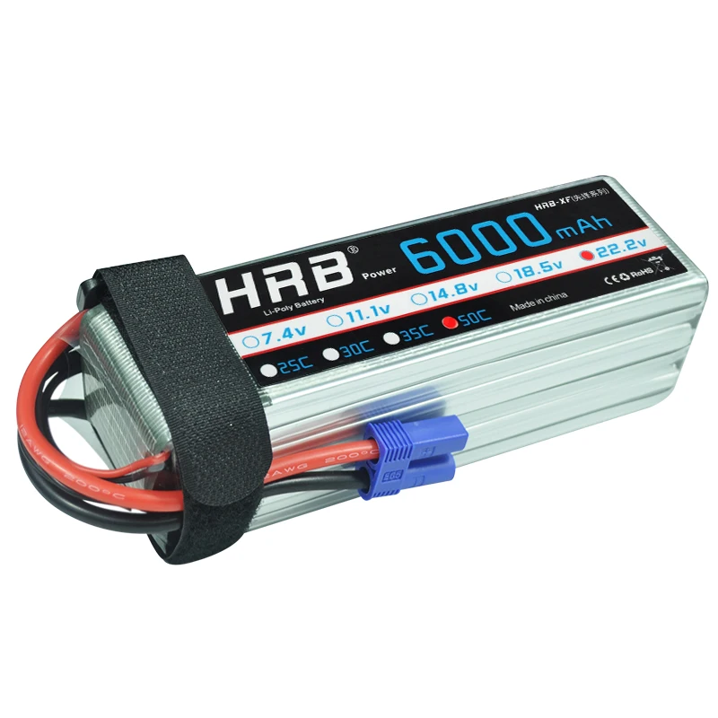 2 шт. HRB AKKU 22,2 V 6000mAh 50C-100C 6S RC LiPo батарея для самолета вертолета самолета квадрокоптера дрона игрушки