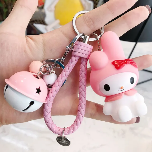 Cartoon Cute Anime Melody Doll Keychain Kid Toys Bells Key Ring Women