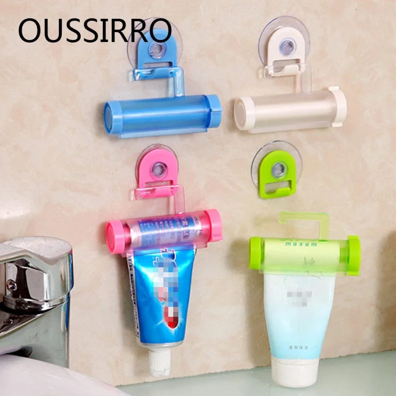 HOT Bathroom Home Tube Rolling Holder Creative Multipurpose Toothpaste Dispenser Bathroom Accessories Manual Syringe Gun Dispens