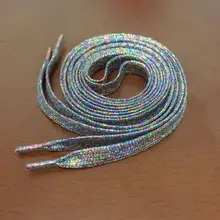 Мода 110 см Сверкающие Красочные полиэфирные шнурки для ботинок трикотажные Шнурки плоские кроссовки обувь кружево