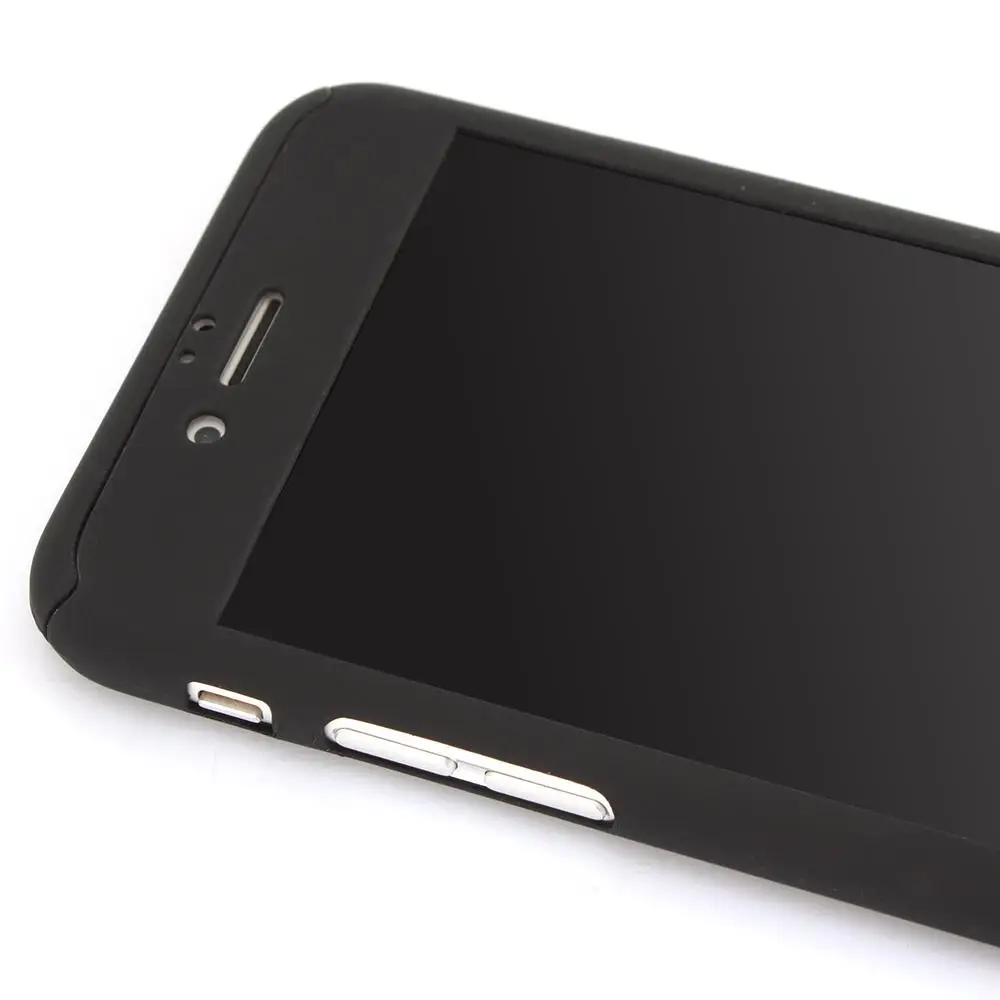 Ultra Thin Full Hard Case Cover & Tempered Glass Screen Protector for Apple iPhone 6S Black