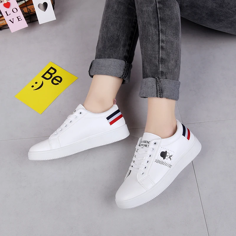 Spring And SummerWhite Shoes Fashion Flat Shoes Women Leather - Main Image