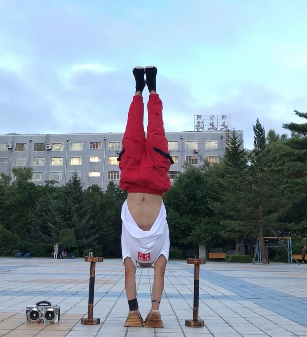 Русский стиль растягивающаяся подставка одинарная Calisthenics Handstand персонализированные деревянные брусья