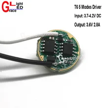 Pilote DC3.7V 5 lampe de poche LED à Modes pour CREE XML-T6 U2 /XML2 10W lumière LED lampe/torche 1 pièce