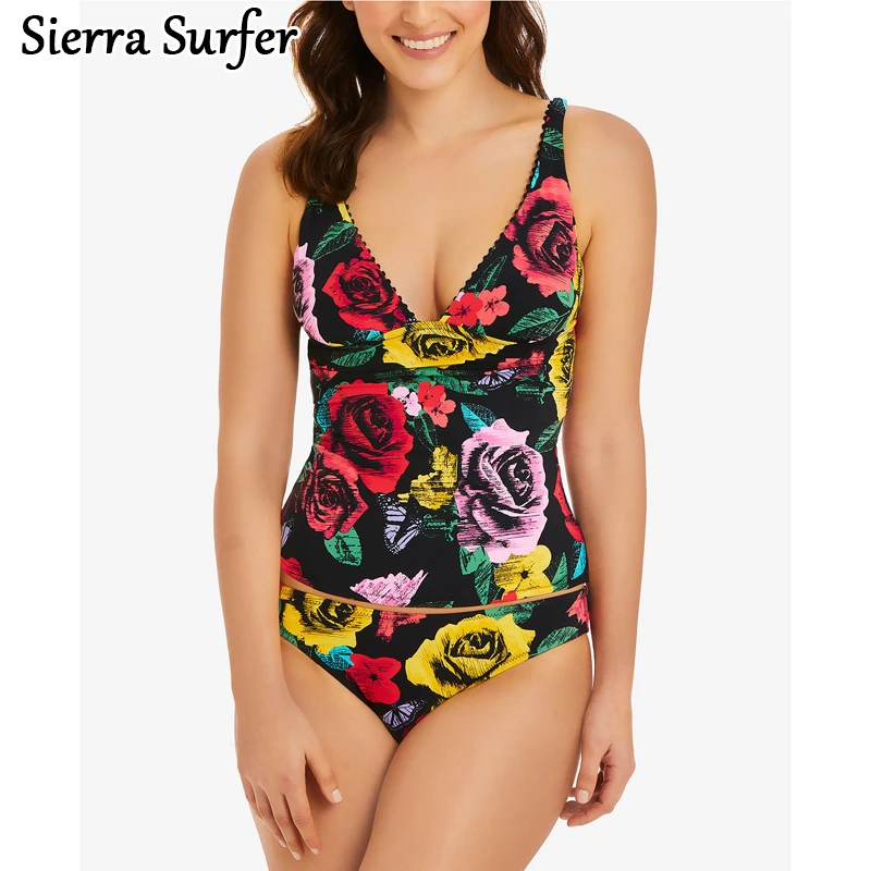 

Swimming Suit For Women Sexy Swimsuit Lady Plavky Push Up Bikini Tops 2018 New Peony Print Biquine Feminino Moda Praia Biquines
