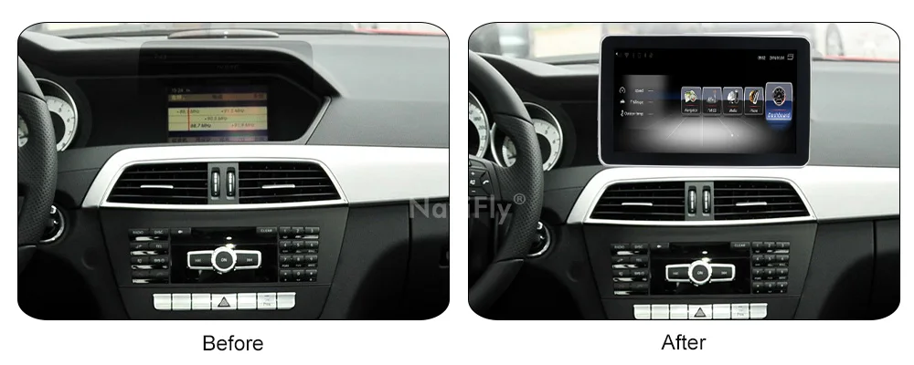 Excellent Navifly 3G RAM 32G ROM Android Car Audio gps cassette for Mercedes Benz C Class W204 S204 2011 2012 2013 with 4G SIM Card wifi 8
