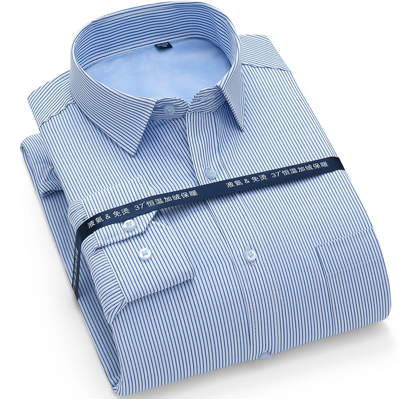 

Winter Warm New Arrived mens work shirts Brand Long sleeve social twill men dress shirts white black male shirts 4xl many color