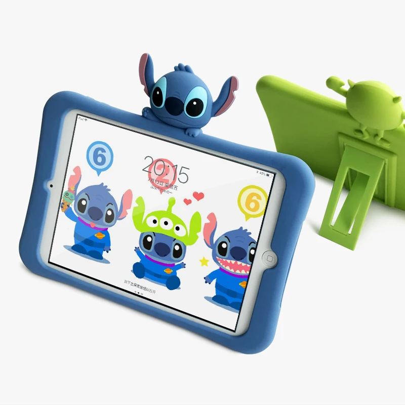 Silica gel case Stitch bracket Tablet Case For Ipad 2 3 4 air 1 2 mini