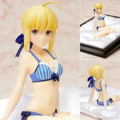 

14CM Fate/stay night Female Blue Bikini Sexy Swimsuit Figma Anime Cartoon Saber Model Puppets Toys Action & Toy Figures GH389