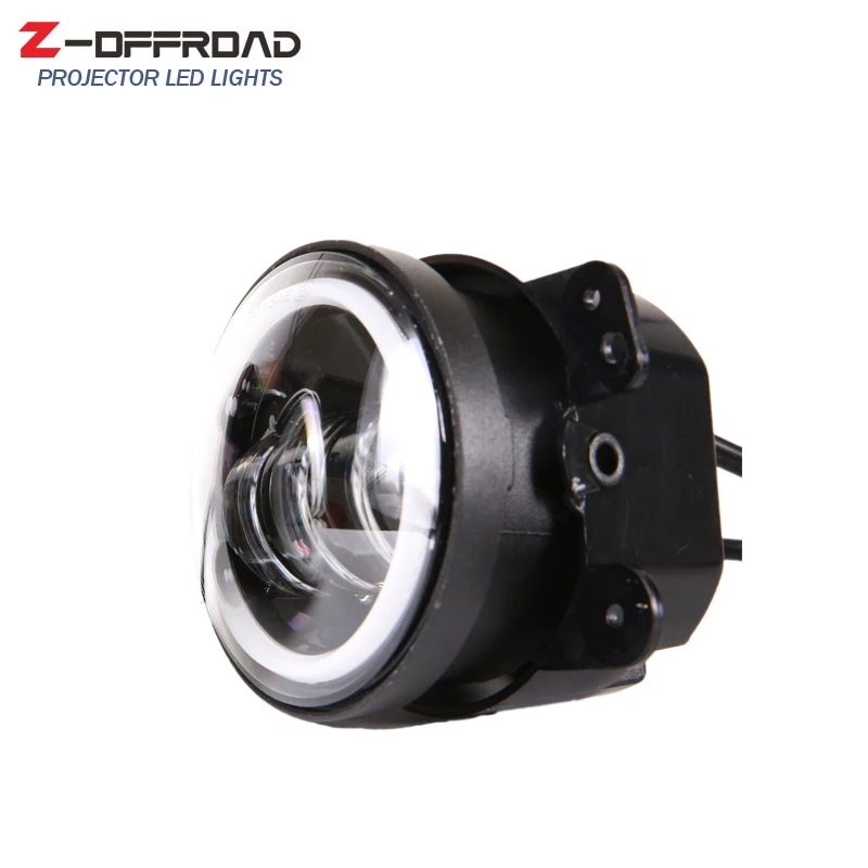  4 Inch Fog Lights LED Halo Ring Angel Eyes Driving Off Road Lamps with Amber Turn Signals for Jeep  - 32979961504