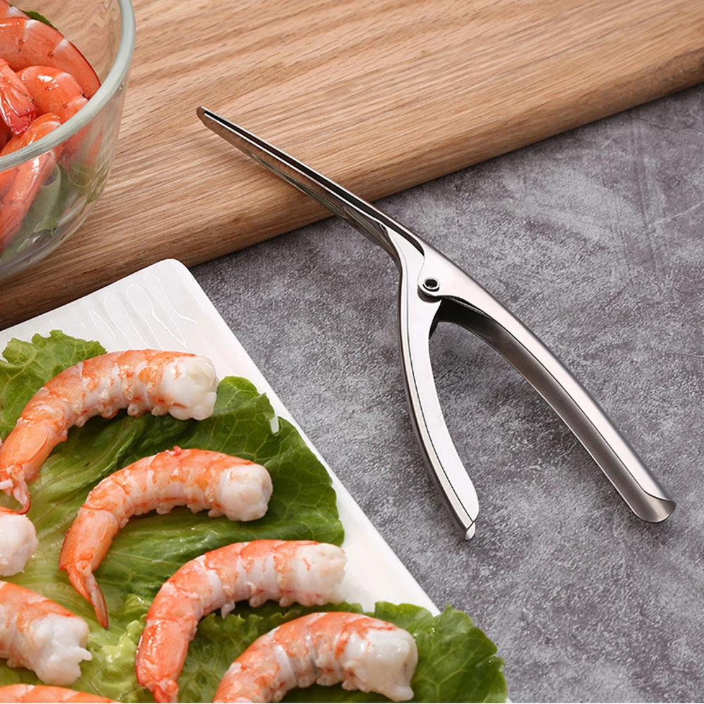 Prawn Shrimp Peeling Plier Deveiners Stainless Steel Kitchen Shrimp Stripping Peelers Deveiner Peel Fishing Seafood Gadgets Tool