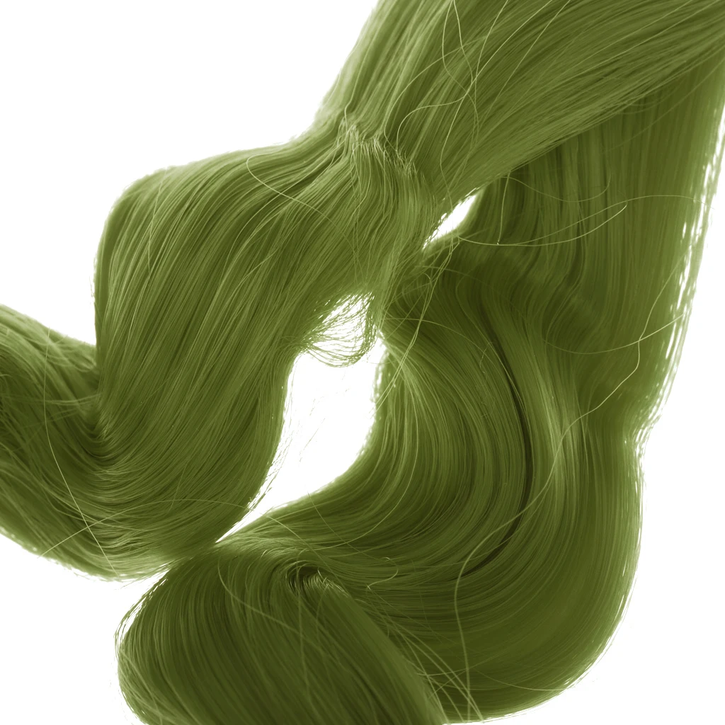 Fashion 25cm Long Curly Hair Wig Hairpiece For 1/3 1/4 1/6 Blythe   BJD Dolls DIY Making Green