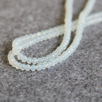 

Fashion 3x4mm Faceted White Translucent Glass Abacus Shape Beads High-qualityJewelry Accessories 15inch Semi-finished Necklace