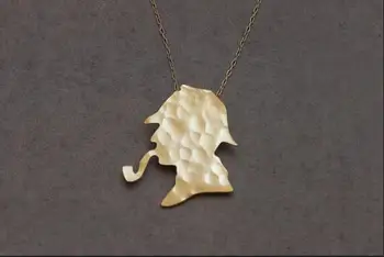 

Sherlock Holmes Silhouette Necklace , Detective Pendant ,Sherlock Holmes Jewelry , Sherlock Holmes Charm