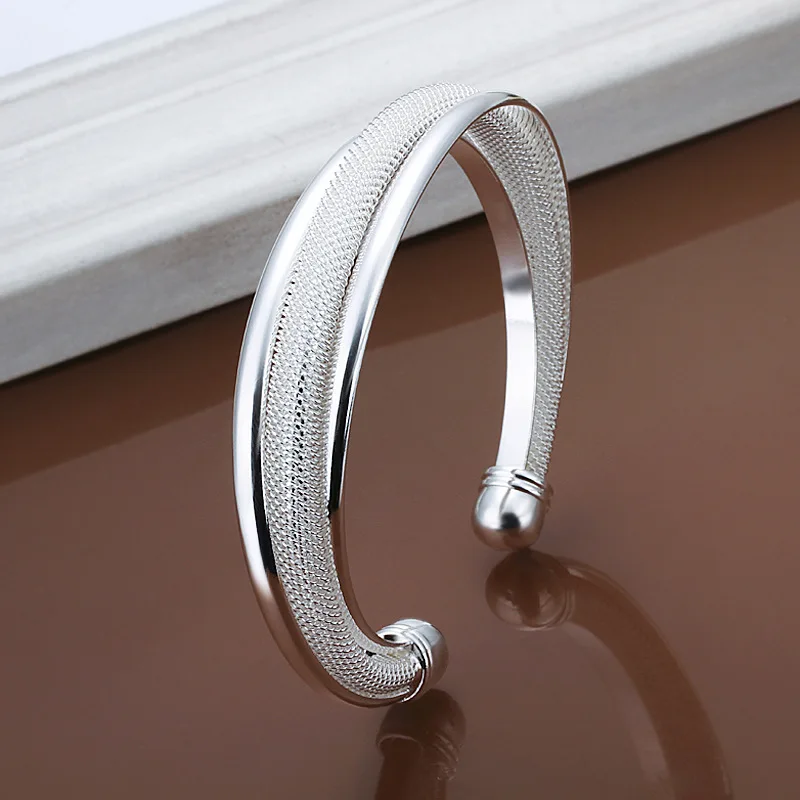 Free Shipping wholesale silver jewelry silver bracelet bangle cuff