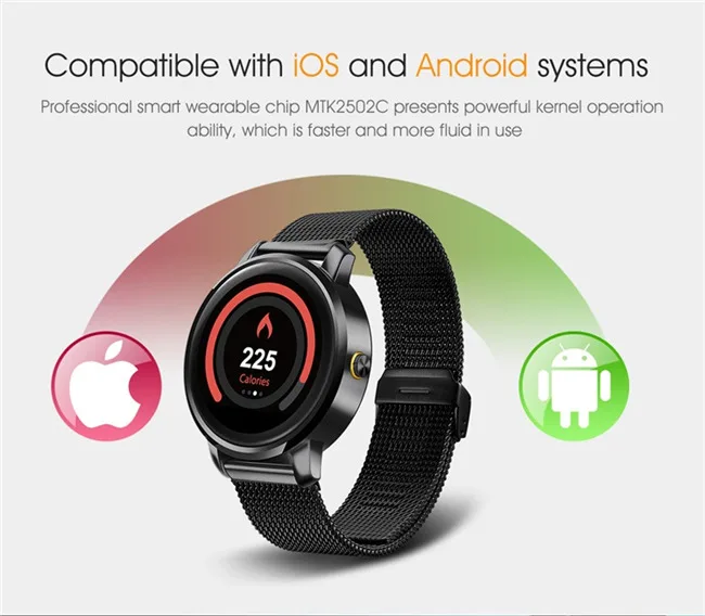 Bluetooth Montre Smart Watch 1.22 pouce IPS HD Support Daffichage Surveillance de la Fréquence Cardiaque Message Push pour IOS Android Bluetooth Montre Smart Watch 1.22 pouce IPS HD Support Daffichage Surveillance de la Fréquence Cardiaque Message Push pour IOS Android