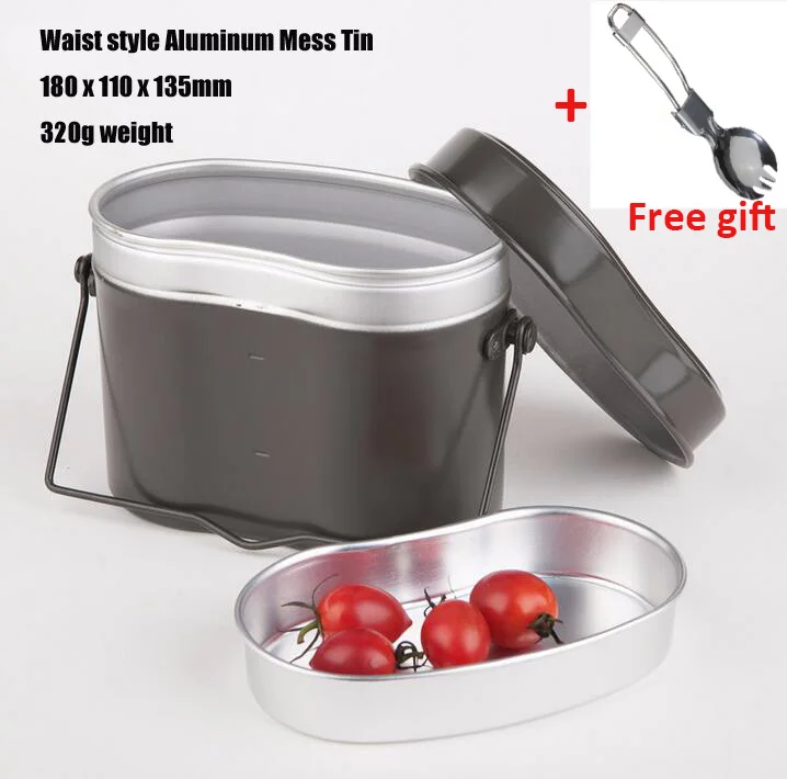 Al aire libre Camping picnic utensilios de cocina para cocinar de Bento almuerzo, cena cajas olla tazón de sopa con mango para militar alemán