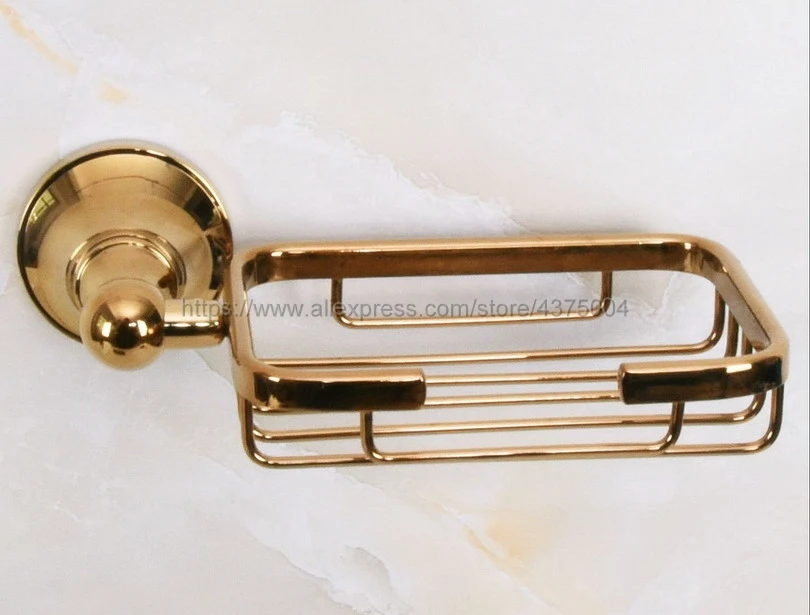 Luxury Gold Color Brass Soap Basket Wall Mounted Dish Holder Box Oval Shape Bathroom Accessories Nba885 | Обустройство дома