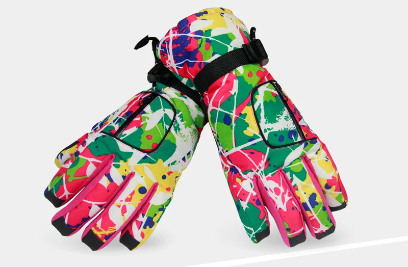 Женские детские красочные лыжные перчатки зимние теплые зимние митенки уличные камуфляжные Велоспорт Лыжный спорт перчатки