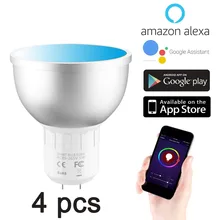 Boaz 5 Вт умный светильник Wifi Светодиодная лампа GU5.3 Точечный светильник RGBW Wifi дистанционный умный Sopt светильник Alexa Google Home IFTTT Tuya Smart AC85-265V