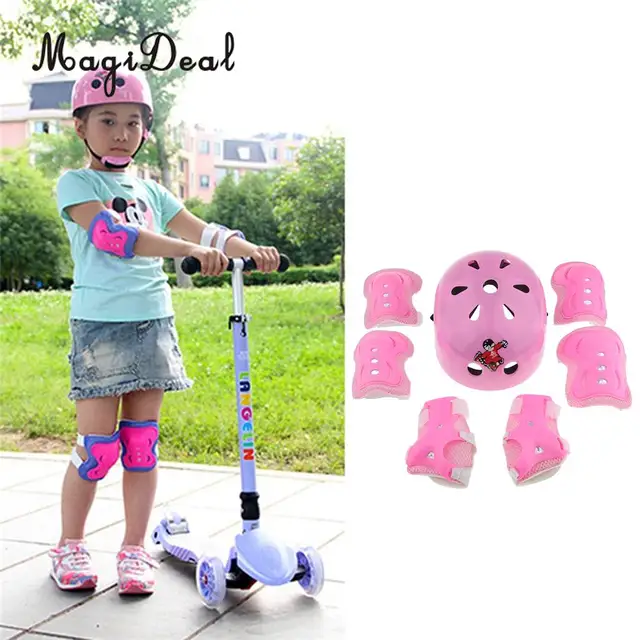 US $11.02 2 set Kid Child Roller Skating Bicycle Helmet Knee Wrist Guard Elbow Pad S