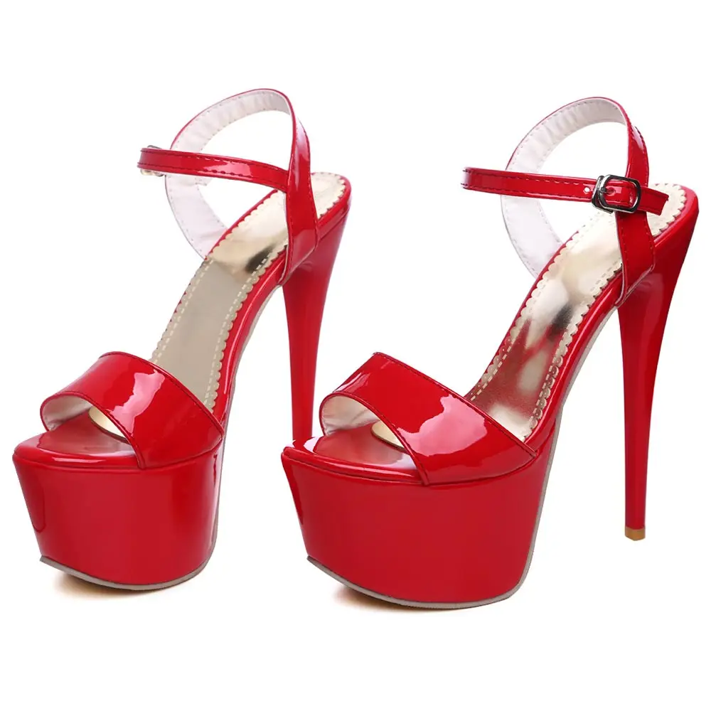 SGESVIER/модные летние женские босоножки на тонком высоком каблуке 16 см; пикантная обувь для стриптиза; женские сандалии-гладиаторы на платформе; размеры 31-48; OX355